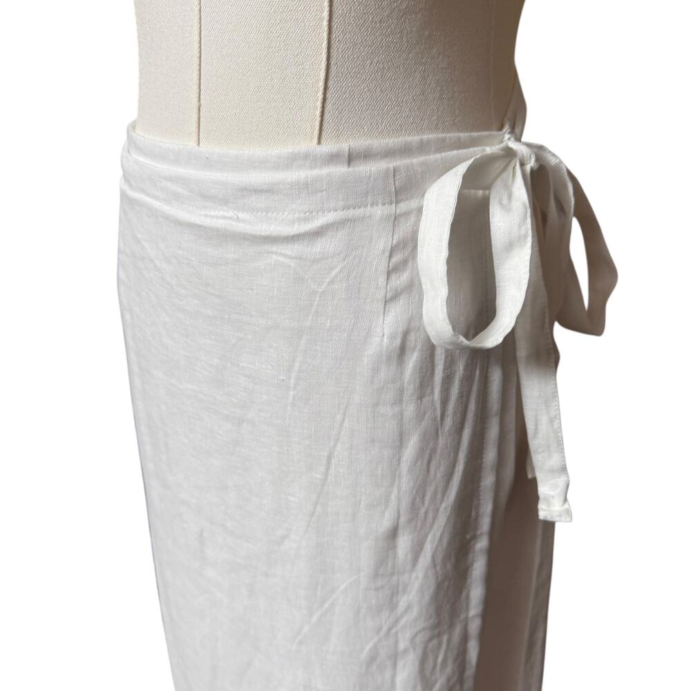 Faithfull The Brand Elodia Wrap Skirt 100% Linen 4 High Waist Side Tie-fastening - Picture 7 of 16